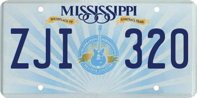 MS license plate ZJI320