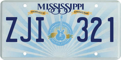MS license plate ZJI321
