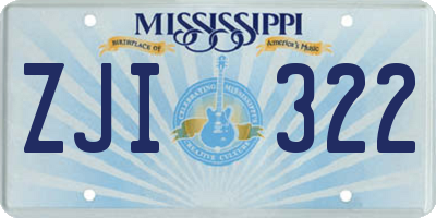 MS license plate ZJI322