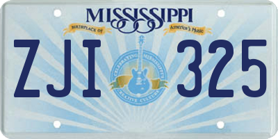 MS license plate ZJI325