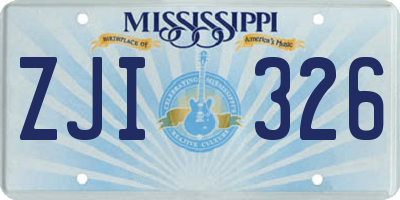 MS license plate ZJI326