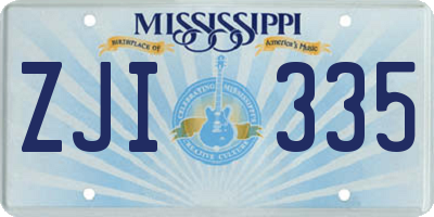 MS license plate ZJI335