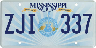 MS license plate ZJI337