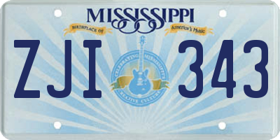 MS license plate ZJI343