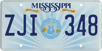 MS license plate ZJI348
