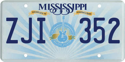 MS license plate ZJI352