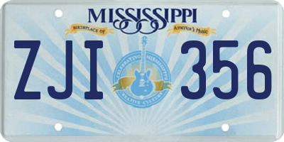 MS license plate ZJI356