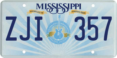 MS license plate ZJI357