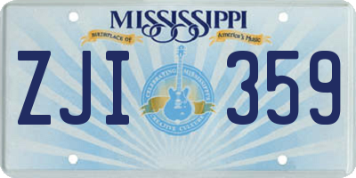 MS license plate ZJI359
