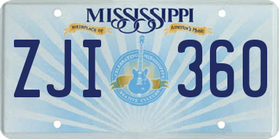 MS license plate ZJI360