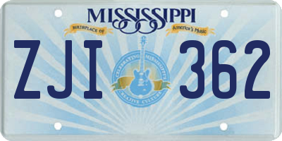 MS license plate ZJI362