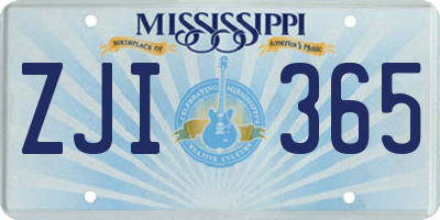 MS license plate ZJI365