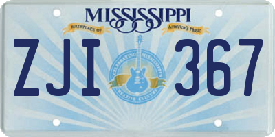 MS license plate ZJI367