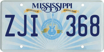 MS license plate ZJI368