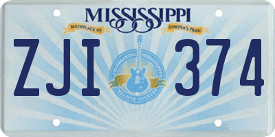 MS license plate ZJI374