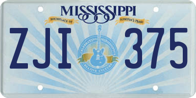 MS license plate ZJI375