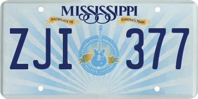 MS license plate ZJI377