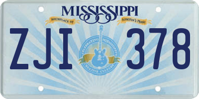 MS license plate ZJI378