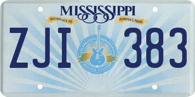 MS license plate ZJI383