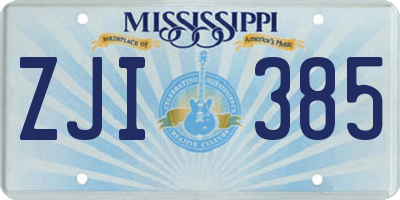 MS license plate ZJI385