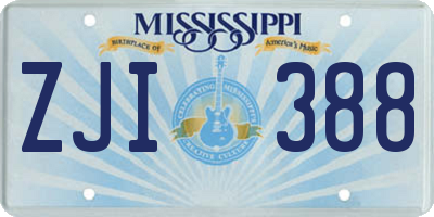 MS license plate ZJI388