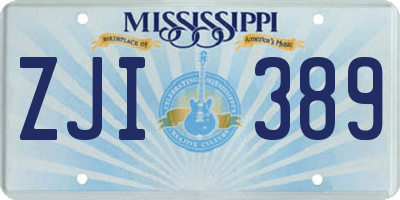 MS license plate ZJI389