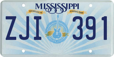 MS license plate ZJI391