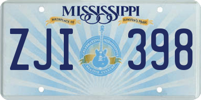 MS license plate ZJI398