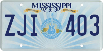 MS license plate ZJI403