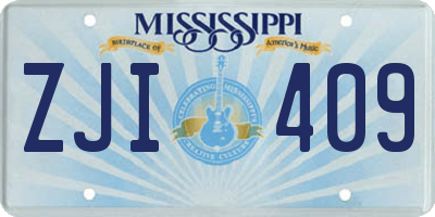 MS license plate ZJI409