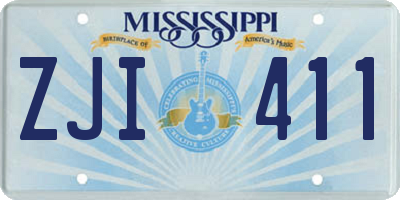 MS license plate ZJI411