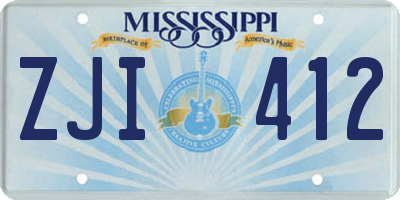 MS license plate ZJI412