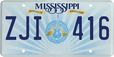 MS license plate ZJI416