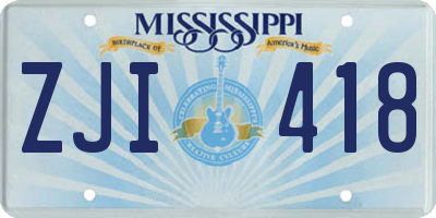 MS license plate ZJI418