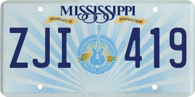 MS license plate ZJI419