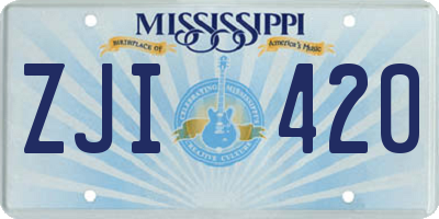 MS license plate ZJI420