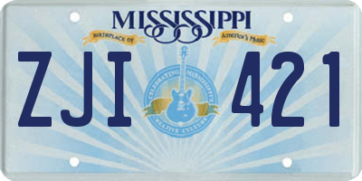 MS license plate ZJI421
