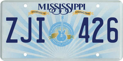 MS license plate ZJI426