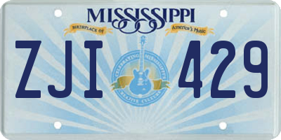 MS license plate ZJI429