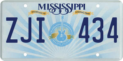 MS license plate ZJI434