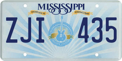 MS license plate ZJI435
