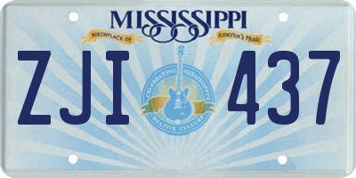 MS license plate ZJI437