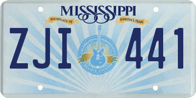 MS license plate ZJI441
