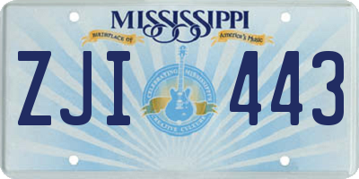 MS license plate ZJI443