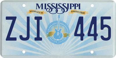 MS license plate ZJI445