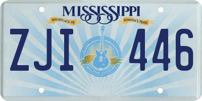MS license plate ZJI446
