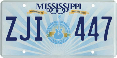 MS license plate ZJI447