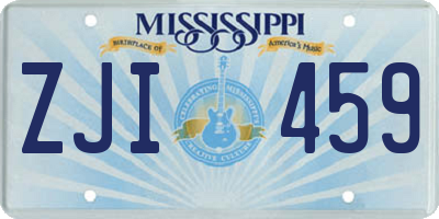 MS license plate ZJI459