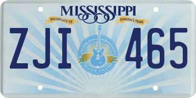 MS license plate ZJI465