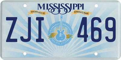 MS license plate ZJI469